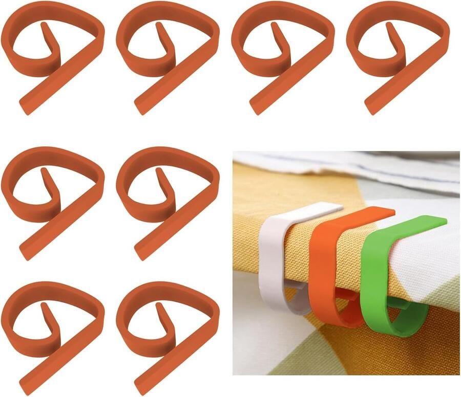 Tafelkleedklem voor buiten stevig en geschikt voor tuintafels 6 stuks wit