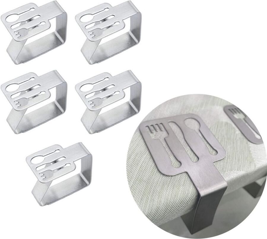 Tafelkleedklemmen Verstelbare Sterke Tafelkleed Klemmen voor Thuis Tafelkleen op zijn plaats houden Tafelclips voor het bevestigen van tafelkleden tafel accessoires voor Familie Diner Tafel en Buitenshuis Picknick Decoratie 5 stuks