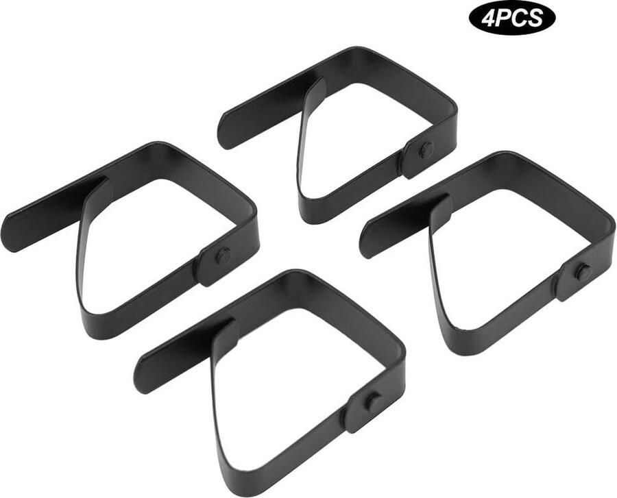 4 Stuks Tafelkleed Clips Grote Zwarte RVS Picknick Tafel Clips Anti Slip Tafelkleed Clips Tafelkleed Houder Klemmen voor Feest Camping Bruiloft 5 X 4cm