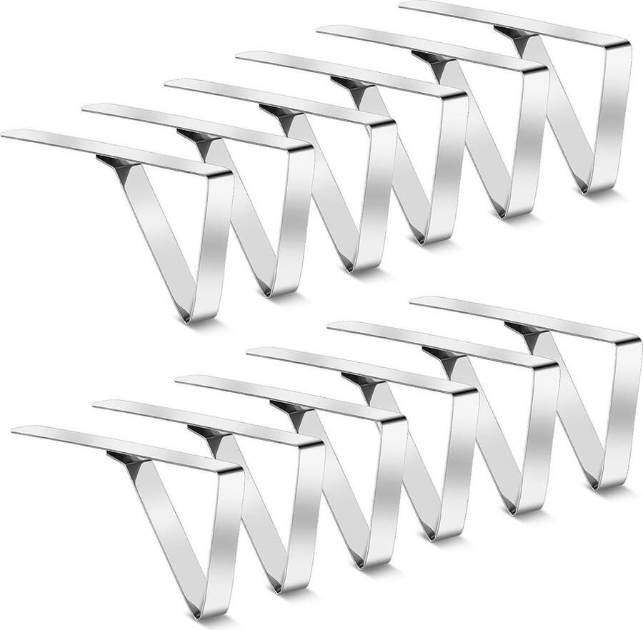 Tafelkleedklemmen van roestvrij staal Set van 12 Tafelclips voor het bevestigen van tafelkleden Voor buiten en binnen