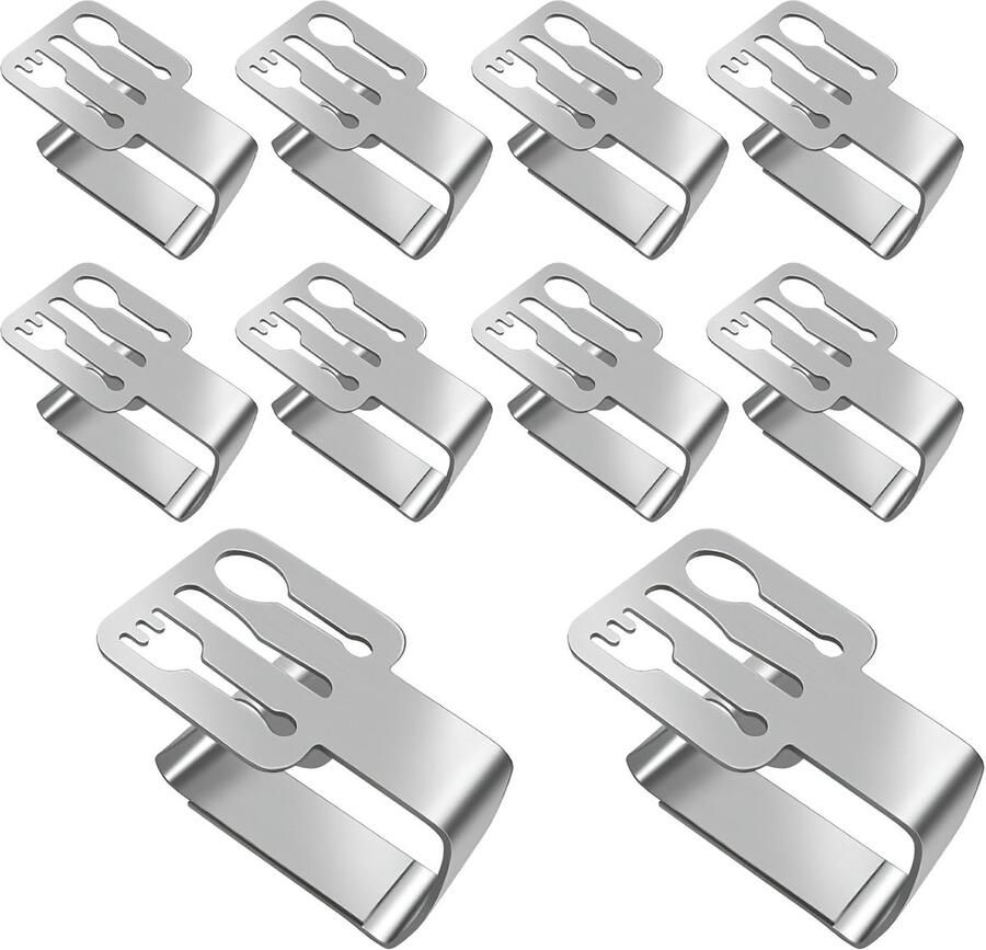Tafelkleedklemmen van Roestvrij Staal voor Feestelijke en Buitengelegenheden Set van 10 Stuks
