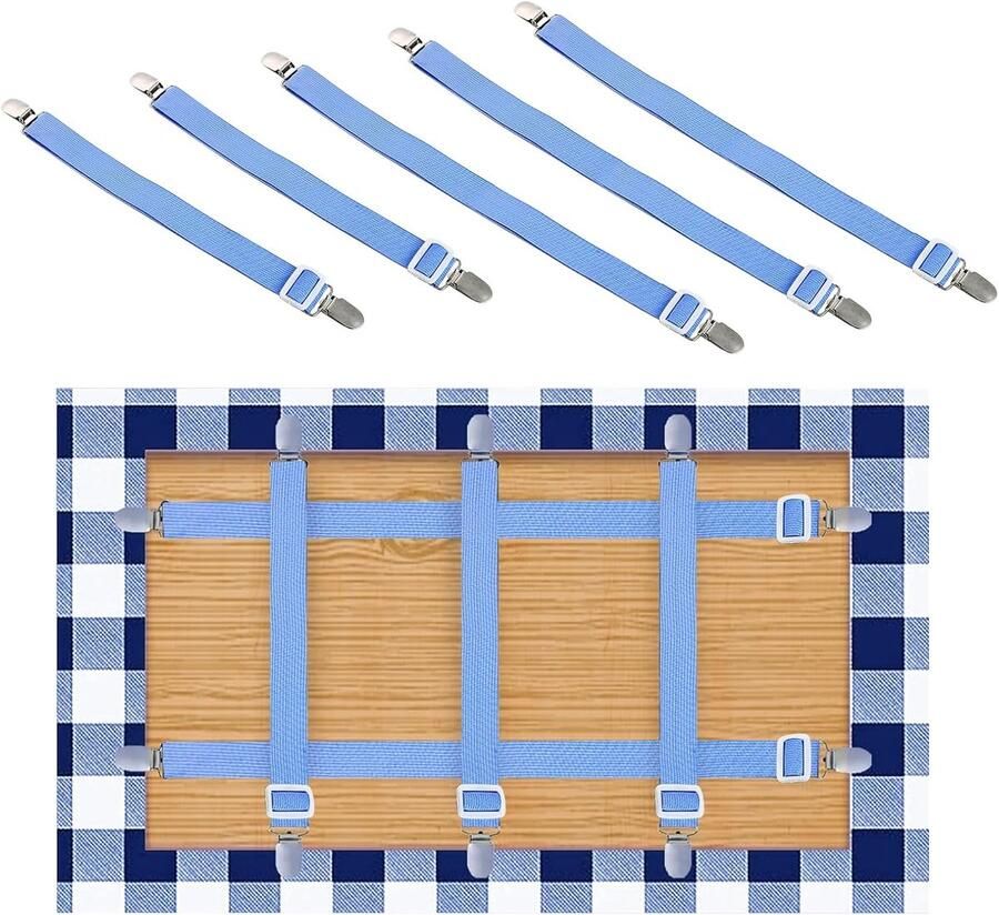 Tafelkleedklemmen verstelbare klemmen voor buiten 5 stuks