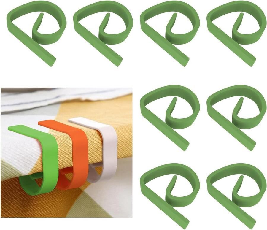 Tafelkleedklemmen voor buiten 8-delig Wit Clips Tafelkleed houders Tuin tafelkleed klemmen Tafelkleed klemmen