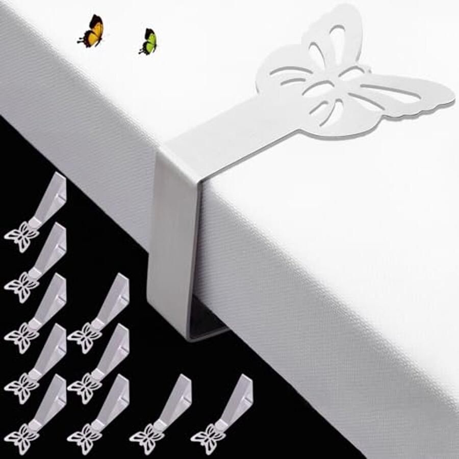 Tafelkleedklemmen voor Buiten en Binnen Set van 10 Roestvrij Stalen Klemmen voor Tafelkleedbeveiliging