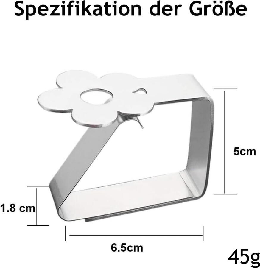 Tafelkleedklemmen voor de eettafel buiten picknicktafelklemmen verdikt sterk roestvrij staal tafelkleedklemmen ideaal voor buiten en binnen keuken picknick (8 stuks bloemen)