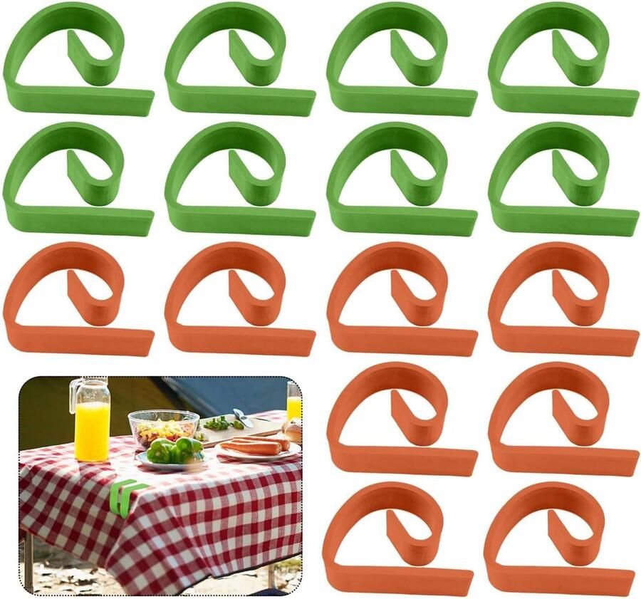 Tafelkleedklemmen voor thuis en buiten Set van 16 winddichte antislip tafelkleedklemmen
