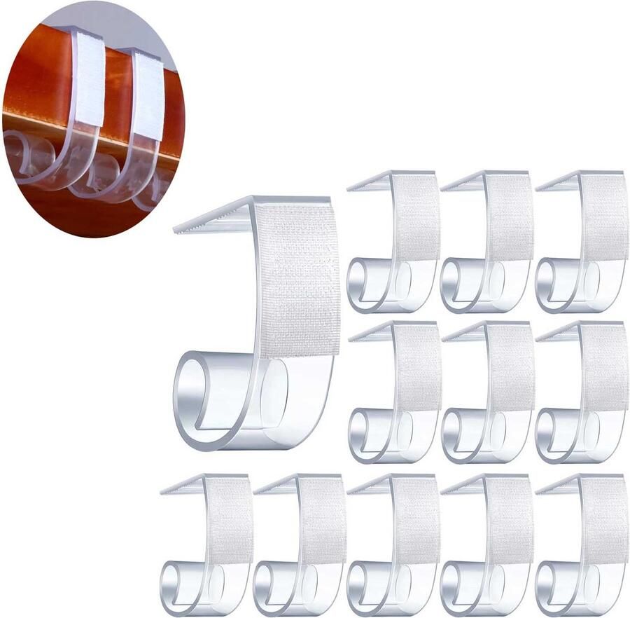 Tafelklem Tafelkleedklem Tafelrokklem Stevige klem Tafelkleedklem Tafelkleedbevestiging Transparante kleur Winddicht Kunststof Geschikt voor vergaderingen feesten binnen- en buitenevenementen 25 stuks met klittenband