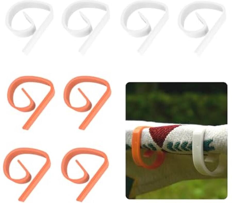 Tafelklemmen 8 Stuks Wit en Oranje Beveilig je Tafelkleed Tegen Wegglijden