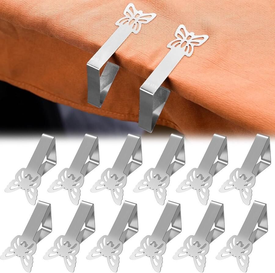 Tafelklemmen Roestvrij staal 12 stuks Vlindermotieven