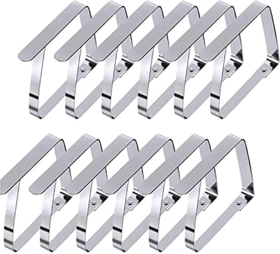Tafelklemmen Set van 12 Roestvrij Stalen Clips voor Tafels tot 3 8 cm