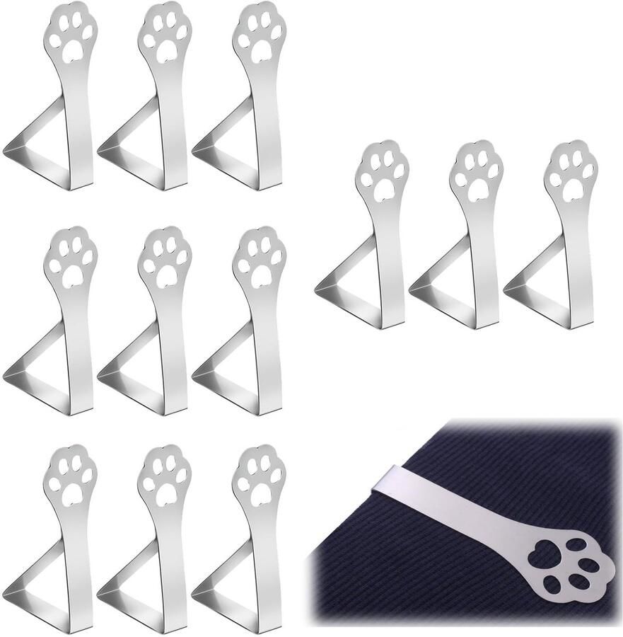 Tafelklemmen Set van 12 Stuks voor Buiten Weerbestendige Roestvrijstalen Tafelkleedhouders