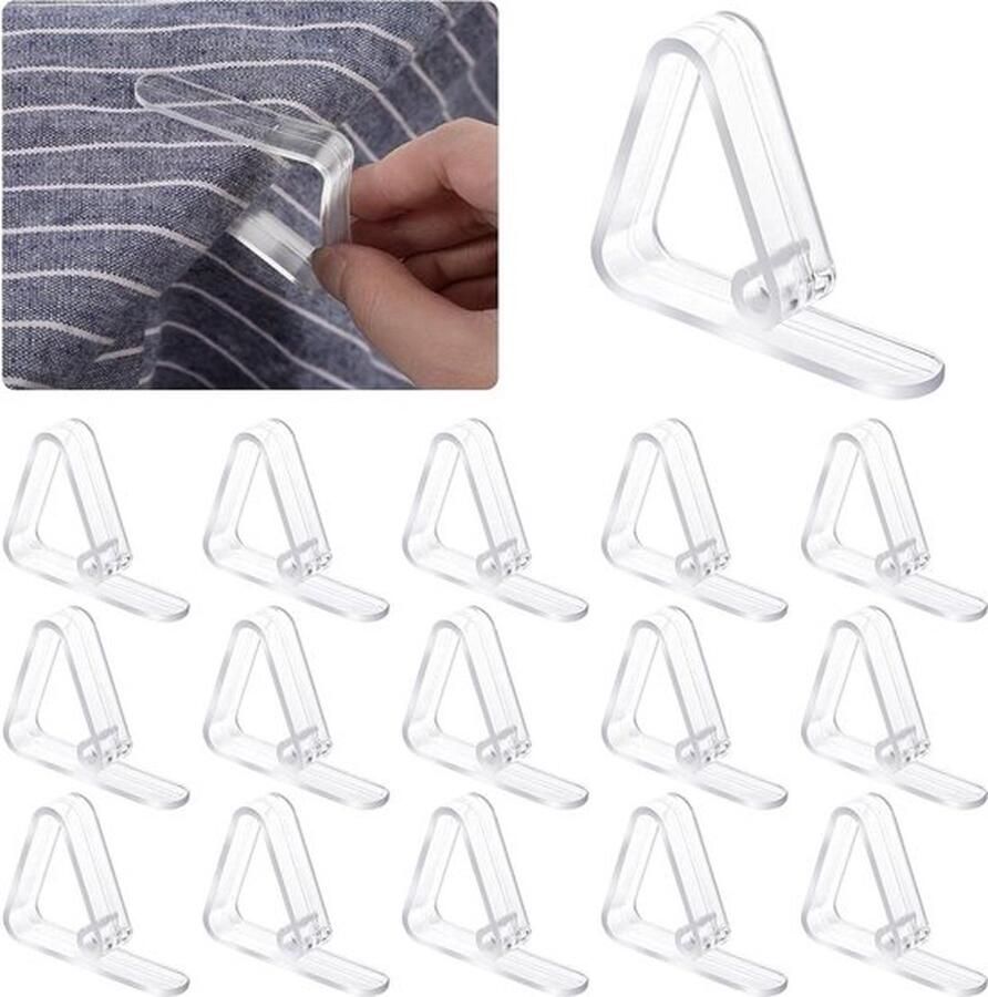 Tafelklemmen transparant onbreekbaar 16 stuks tafelkleedklemmen voor binnen en buiten