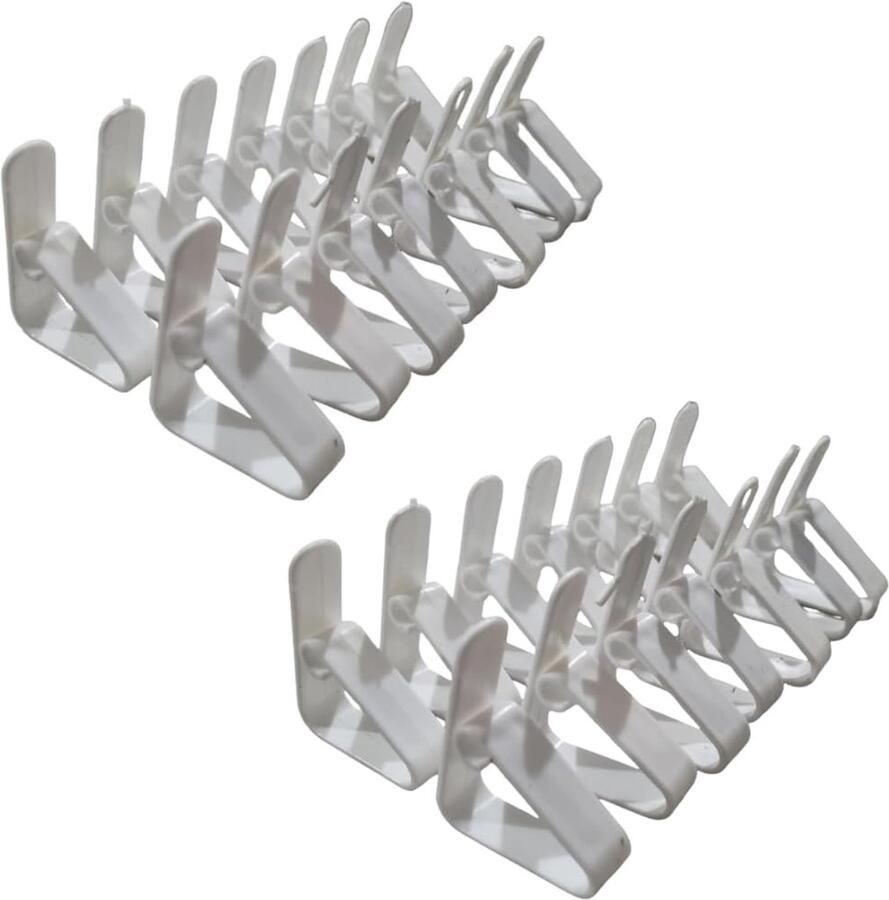 Parence Set van 28 kunststof tafelkleedklemmen Robuuste en veelzijdige tafelkleedklem 4 5 cm wit 28 stuks
