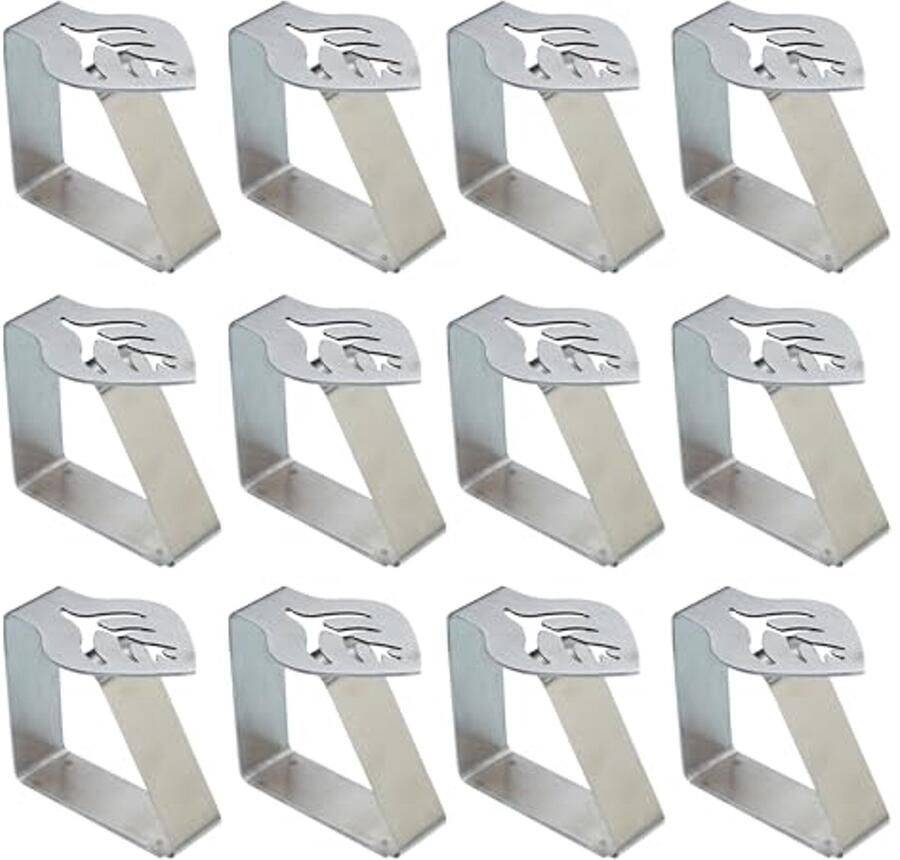 Tafelklemmen voor binnen en buiten roestvrij staal 12 stuks ideaal voor picknick bruiloft en feest