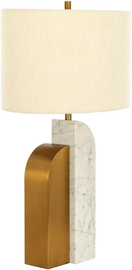 Richmond Interiors Richmond Tafellamp Liliana Marmer en Bouclé Wit