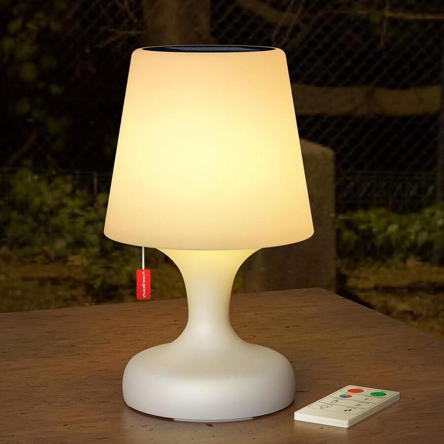 Tafellamp op zonne-energie Dimbaar warm wit en RGB Draadloos met afstandsbediening Waterdicht Accu Outdoor Oplaadbaar USB IP44