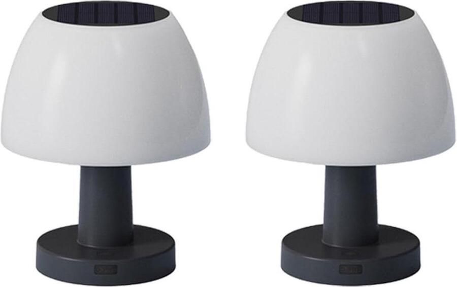 Tafellamp op zonne-energie 2 stuks LED wit 4 intensiteiten H135 cm