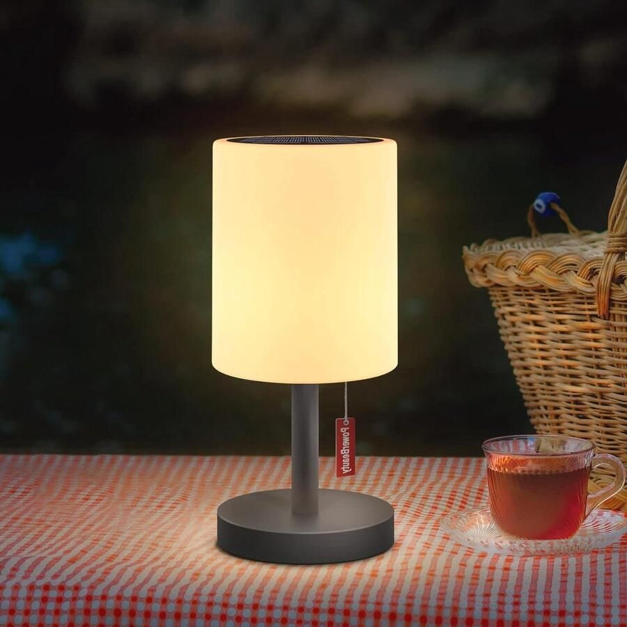 Tafellamp op zonne-energie voor buiten 2-in-1 opladen dimbaar RGB warmwit IP44 waterdicht draadloos voor tuin-balkon