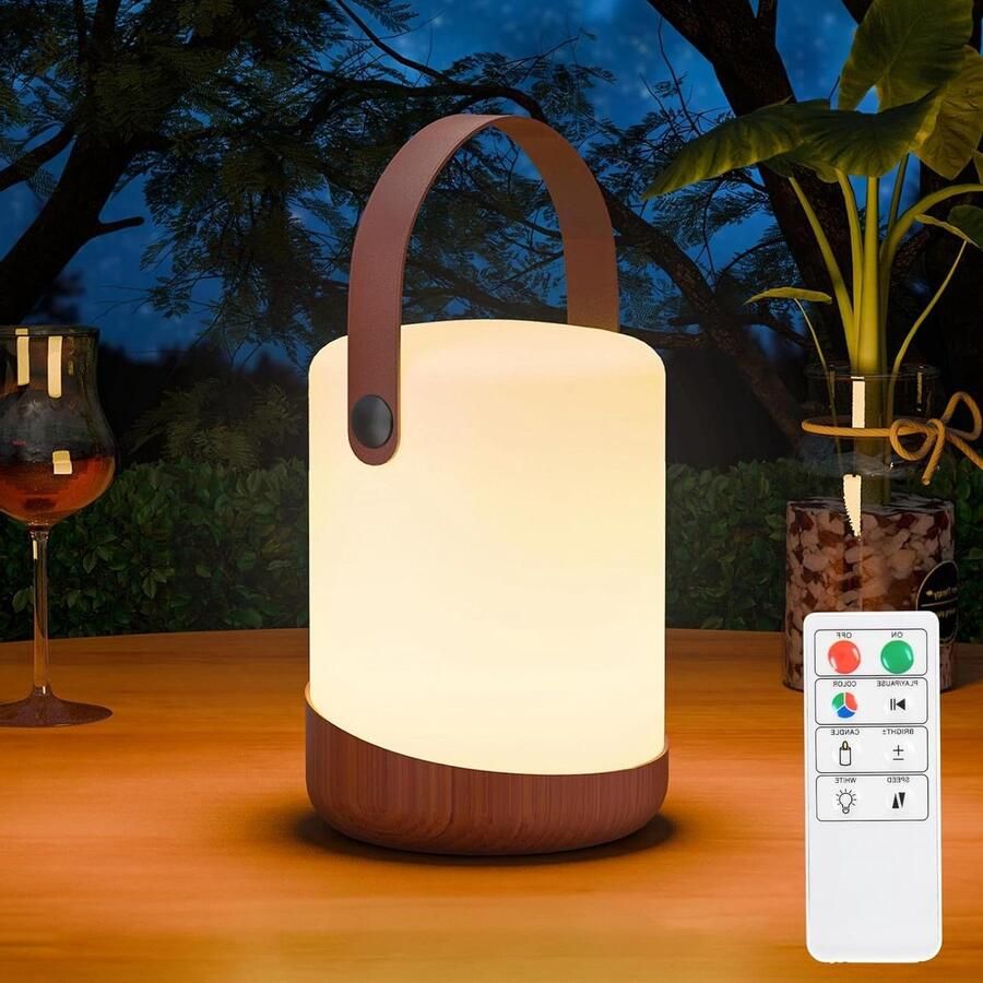 Tafellamp op zonne-energie voor buiten led 2-in-1 opladen draadloze tafellamp met afstandsbediening 8 kleuren dimbaar IP44 voor terras camping tuin balkon waterdicht
