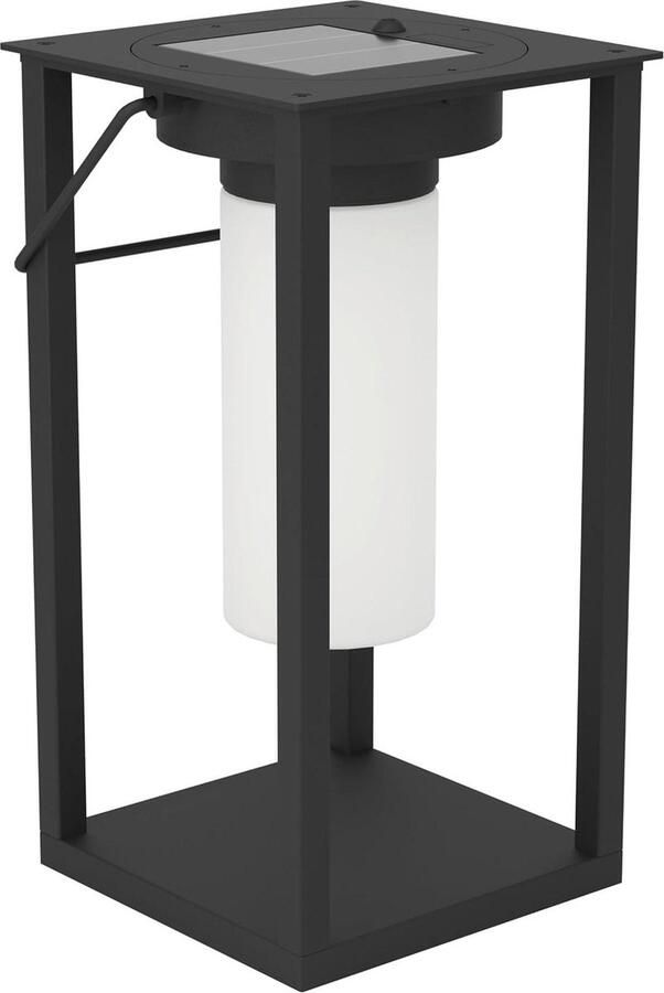 Tafellamp solar Usigni Decoratie balkon terras Zwarte plastic lantaarn IP44 Buitenlamp tuin