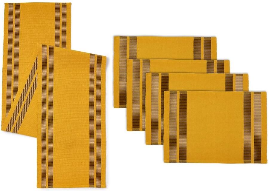 Tafelloper en placemats set modern en duurzaam set van 1