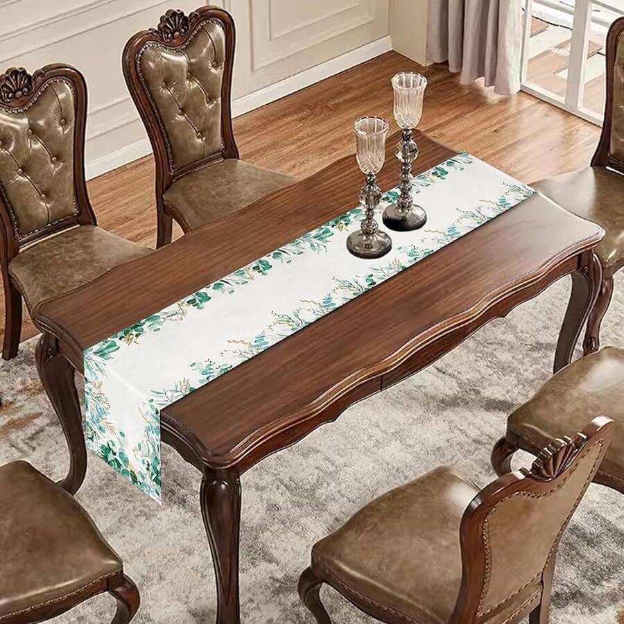 Tafelloper Eucalyptus groen wasbaar 1 stuk 33 x 183 cm