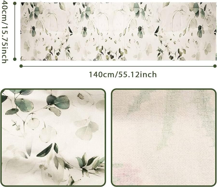 Tafelloper Lente Eucalyptus 1 stuk Polyester 40 x 140 cm