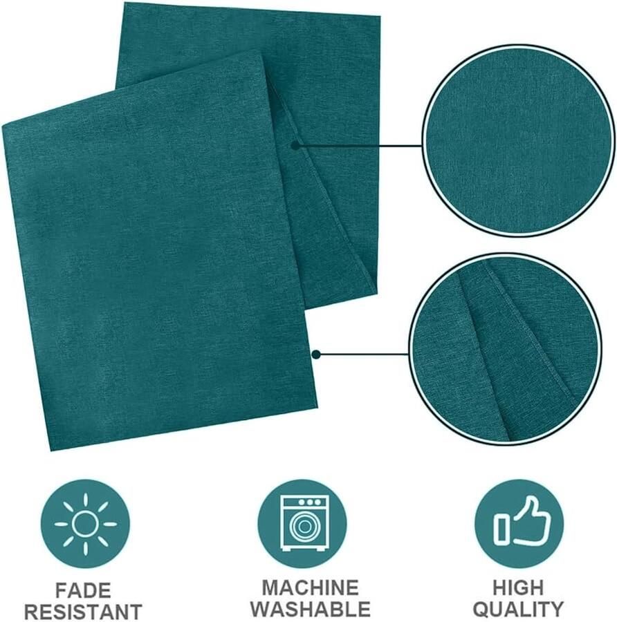 Tafelloper Lente modern afwasbaar blauwgroen 1 stuk linnenlook 40 x 240 cm