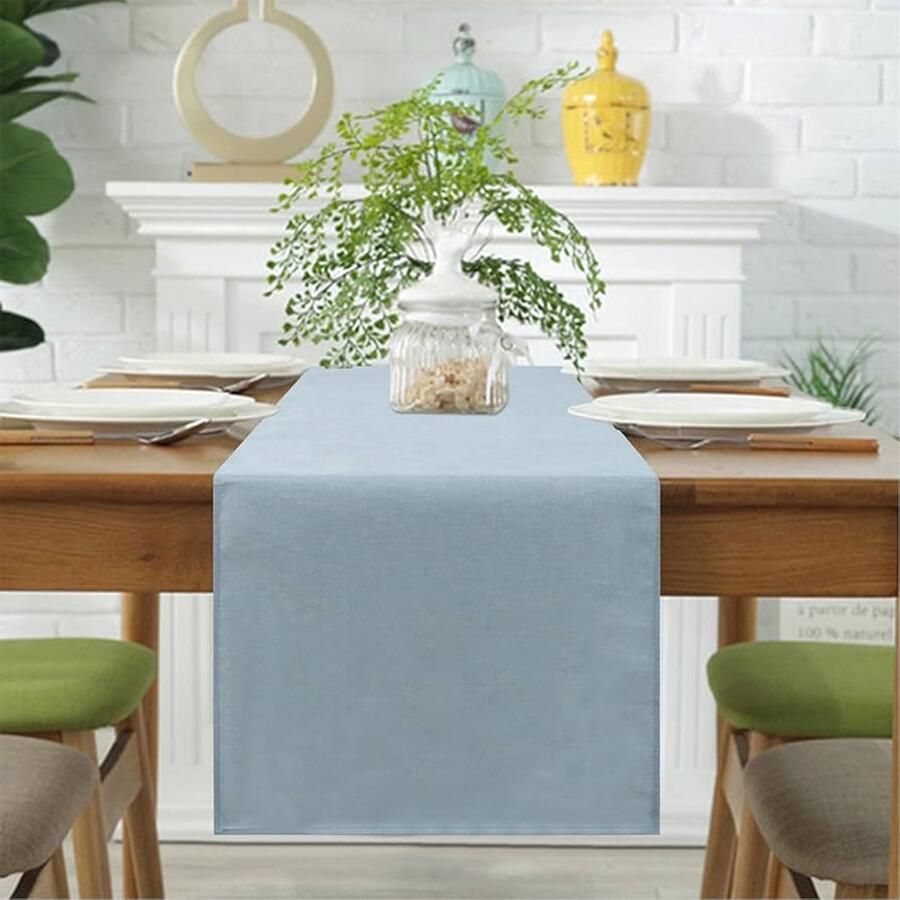 Tafelloper Lente modern afwasbaar lichtblauw 1 stuk 40 x 140 cm