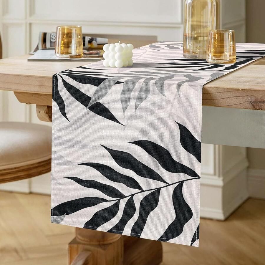 Tafelloper met bloemenmotief 1 stuk polyester 40 x 140 cm