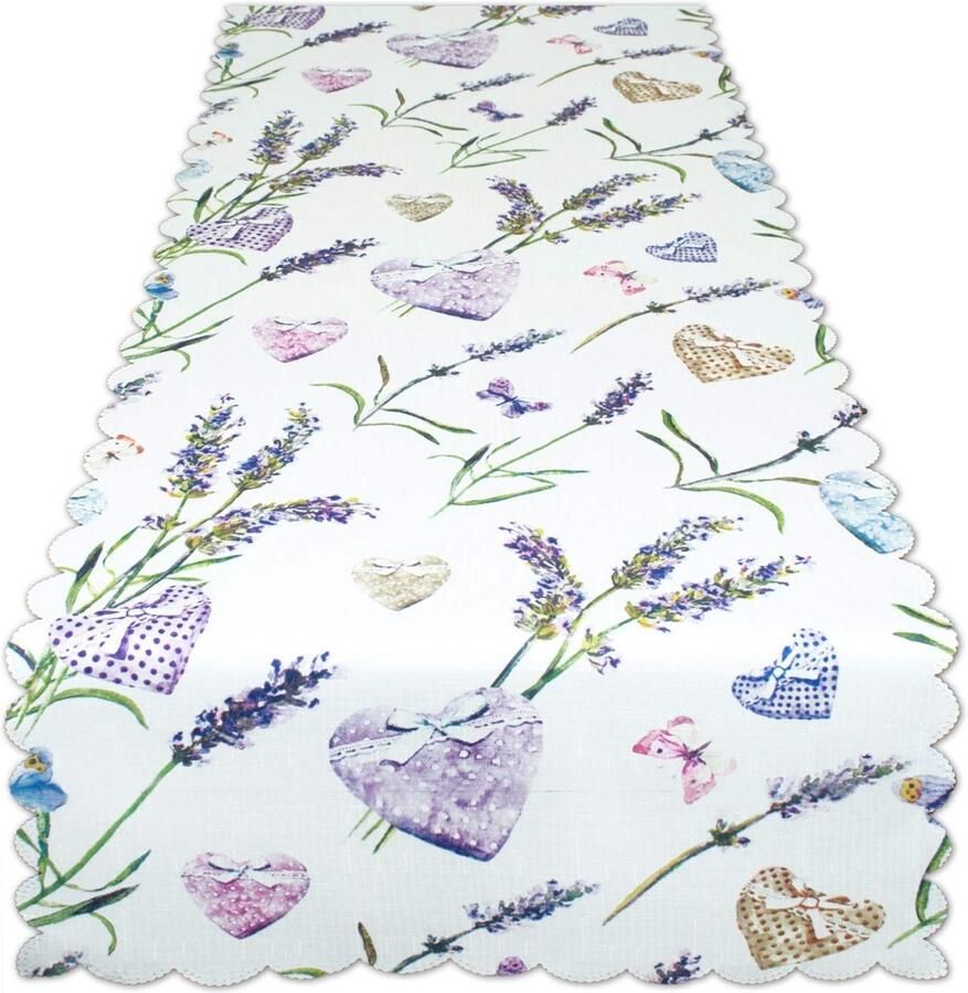 Tafelloper met bloemenmotief onderhoudsvriendelijk 1 stuk 40 x 140 cm polyester