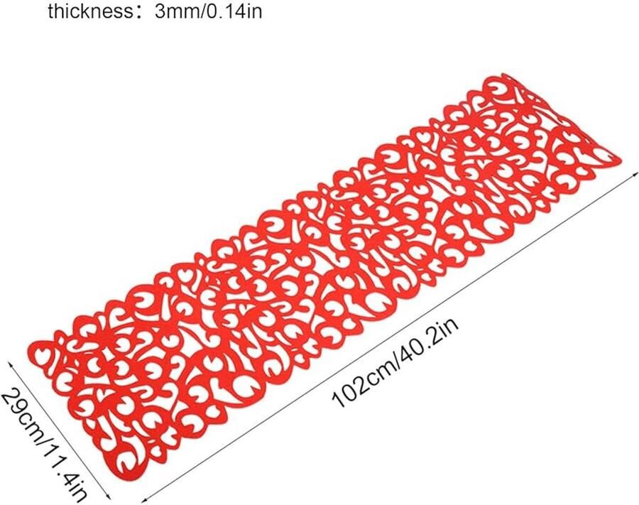 Tafelloper van vilt Rood Decoratie voor feesten