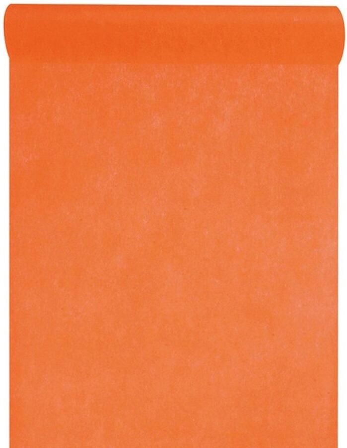 Tafelloper van vlies oranje 30 cm x 10 m 100% polyester