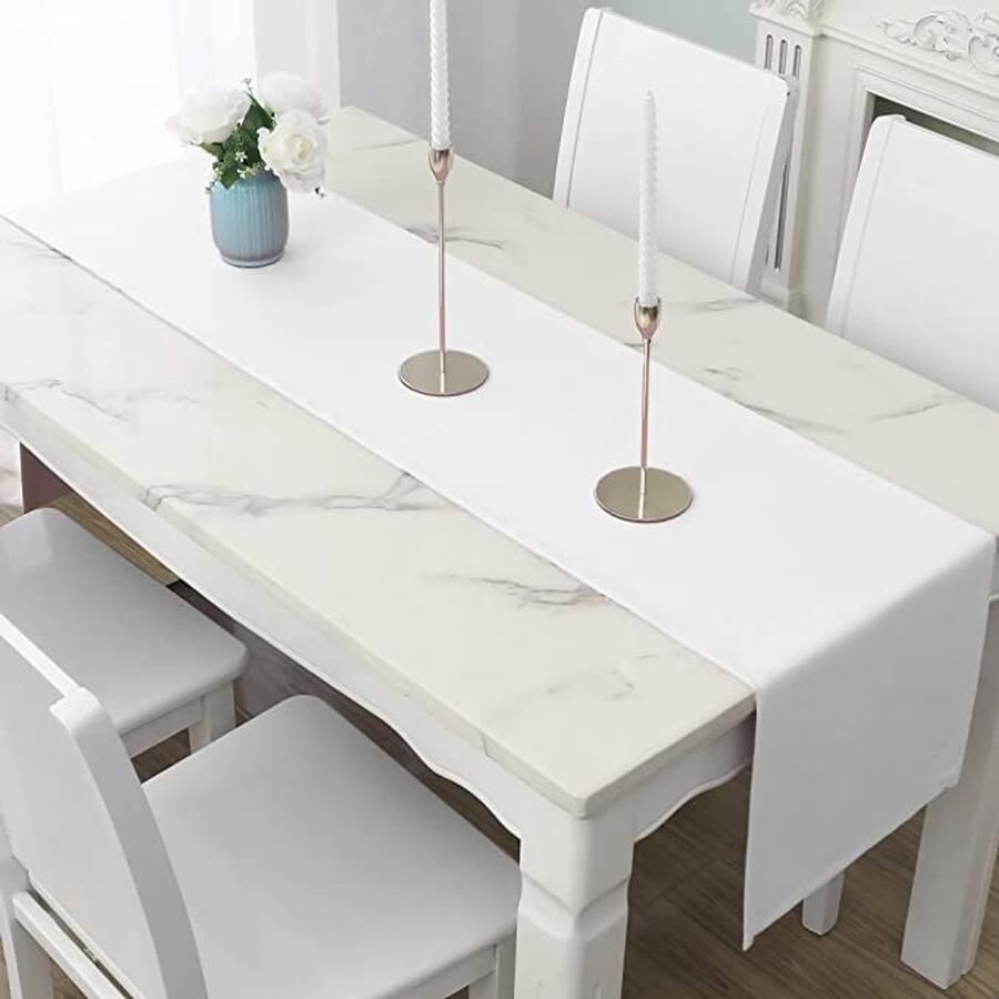 Tafelloper voor eettafel Elegant voor kerstdecoratie 1 stuk Wit 250 GSM 42 x 150 cm