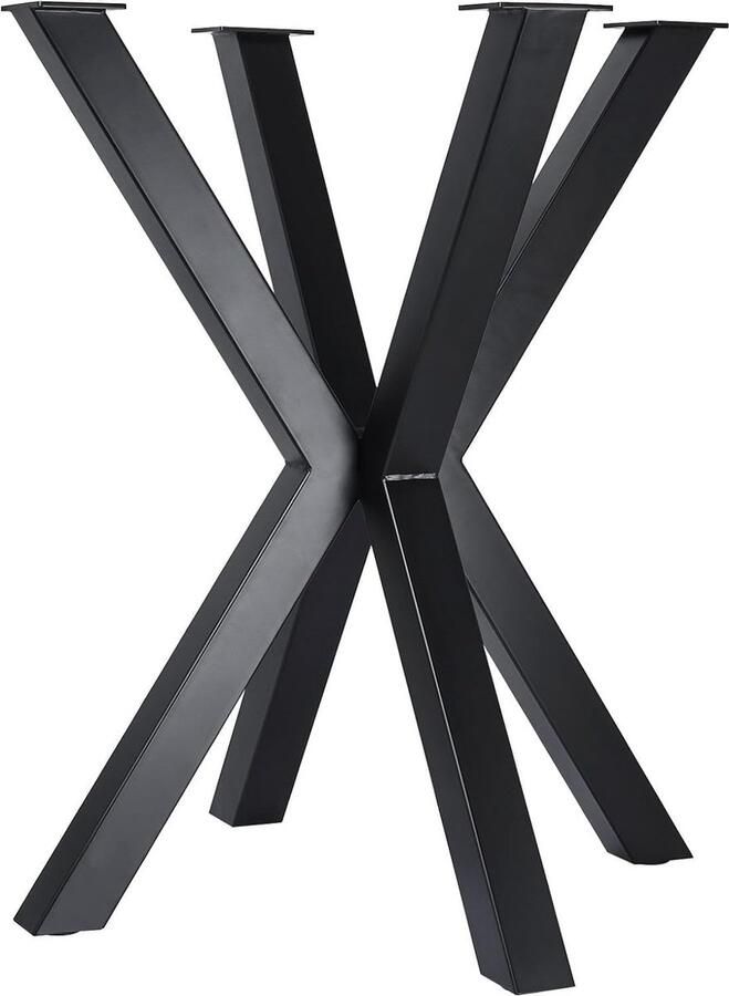 Goodivery Tafelpoten 2 stuks 71 cm metalen kruisvorm industriële metalen poten tafelframe tafelonderstel smeedijzeren tafelpoten voor doe-het-zelf bureau eettafel zwart