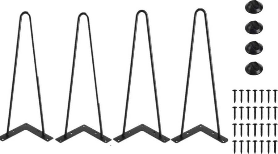 Tafelpoten Catalpa Bloem Haarspeld Tafelpoten 2 Bars Meubelpoot Haarspeldpoten Meubelpoten Tafelschaatsen Haarspeldpoten Ca. 41 cm voor bureau eettafel set van 4