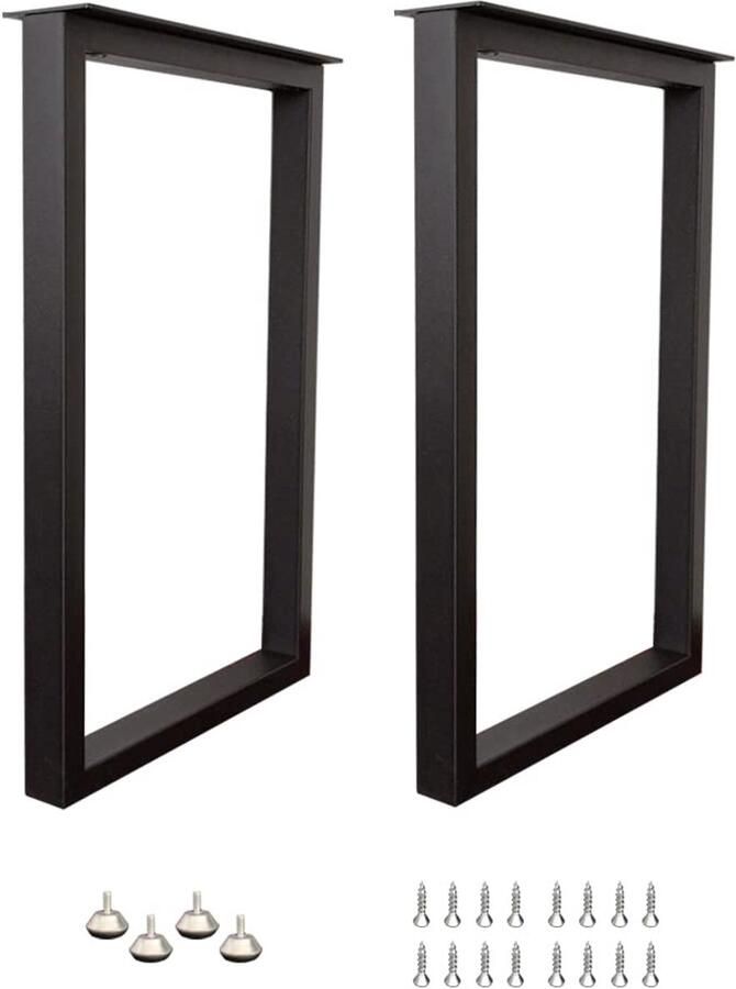 Tafelpoten Heavy Duty Set van 2 Zwart Metaal 45cm x 71cm