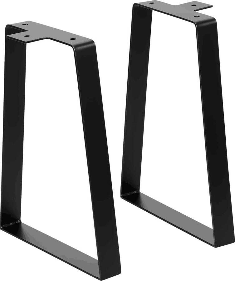 Tafelpoten metaal zwart 35 7 cm trapeziumvormige meubelpoten voor meubels van metaal robuust ijzermateriaal en industrieel modern design voor doe-het-zelf salontafel bureau