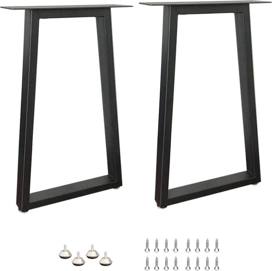 Tafelpoten set Zwart metaal Heavy Duty 2 stuks