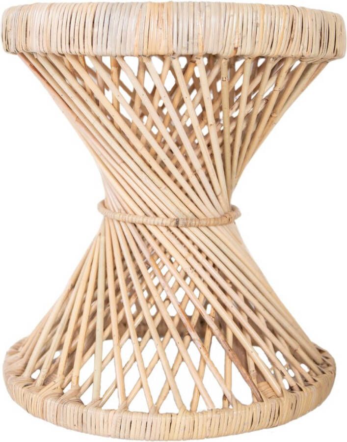 Tafels side table Zandloper rotan bijzettafel kleine salontafel kruk eettafel
