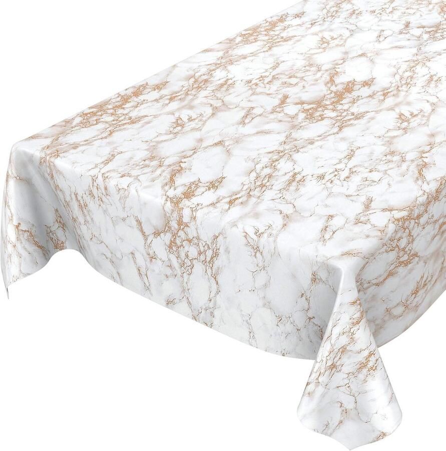 Tafelzeil Afwasbaar Tafellaken Elegant Marmer met Goud 200 x 140 cm