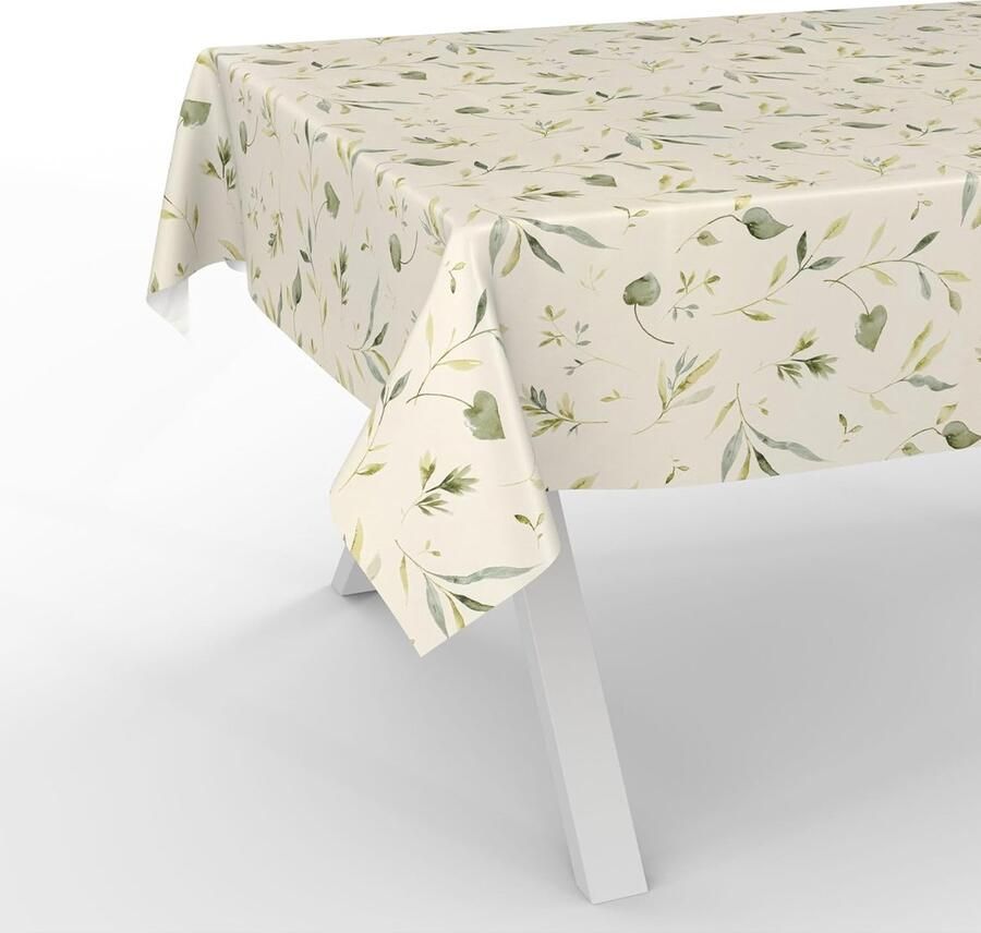 Tafelzeil met bloemenpatroon crèmekleurig veelzijdig