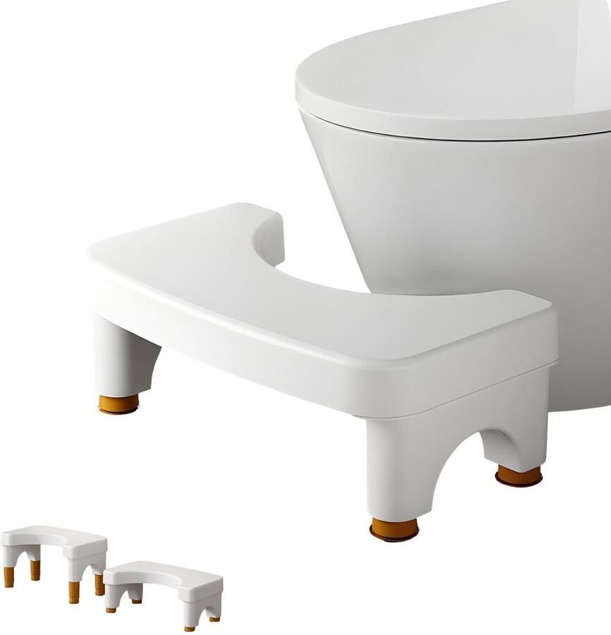 TAIZER toiletkruk voor volwassenen poepkruk toiletkruk de hoogte van de 4 treden is verstelbaar van 15-21 cm antislipvoetjes comfortabele hoek geschikt voor volwassenen en kinderen