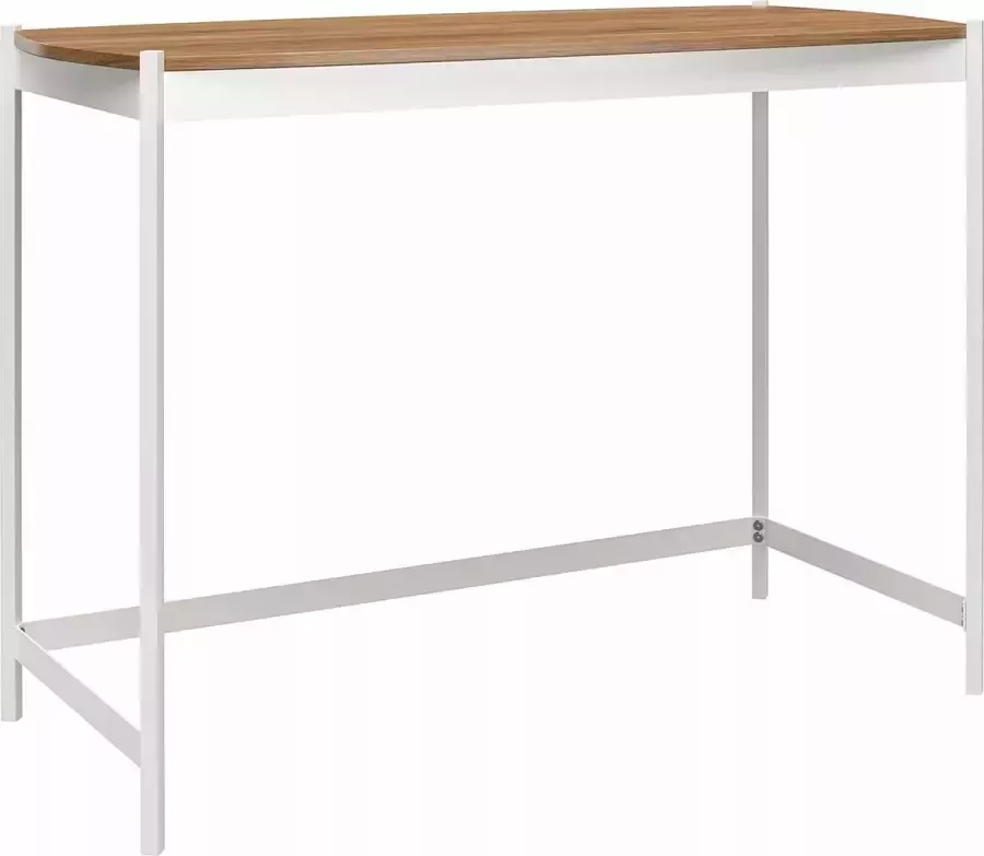 Tallulah Bureau van gelamineerd spaanplaat walnoot en frame van wit metaal - Foto 2