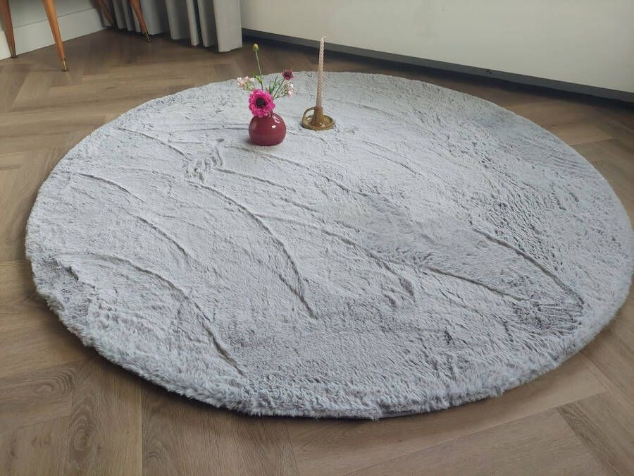 Tapijt direct Rabbit fur karpet Grijs 100 cm rond super zacht 5 kleuren woonkamer slaapkamer karpet voor onder de kerstboom