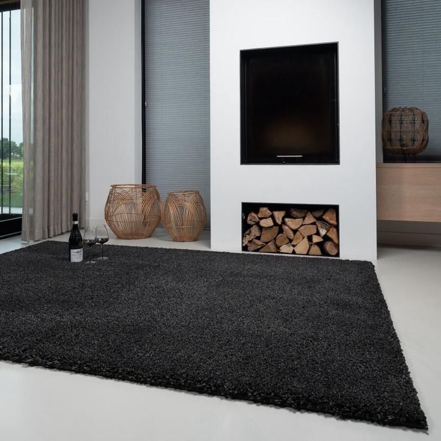 Tapijt Direct Vloerkleed Luxoo Liam Antraciet 160 x 240 Met Biesband