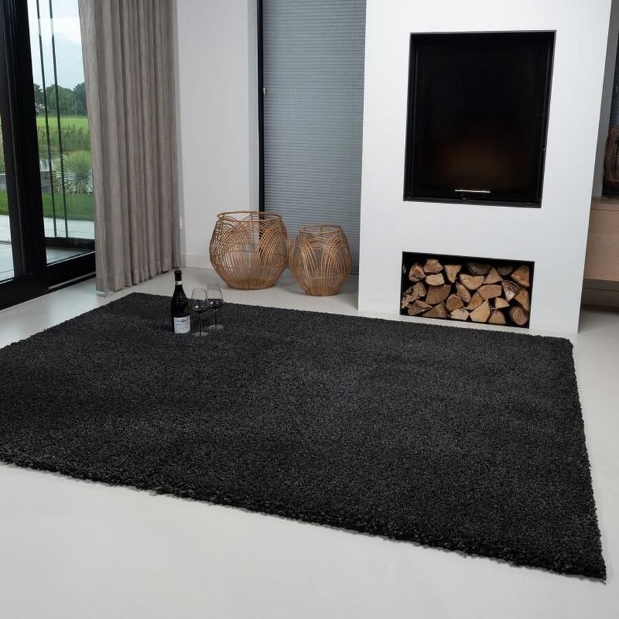 Tapijt Direct Vloerkleed Luxoo Liam Antraciet 200 x 300 Met Biesband