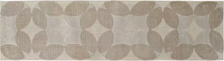 Tapijt DKD Home Decor Beige Polyester Cirkels (60 x 240 x 0.9 cm)