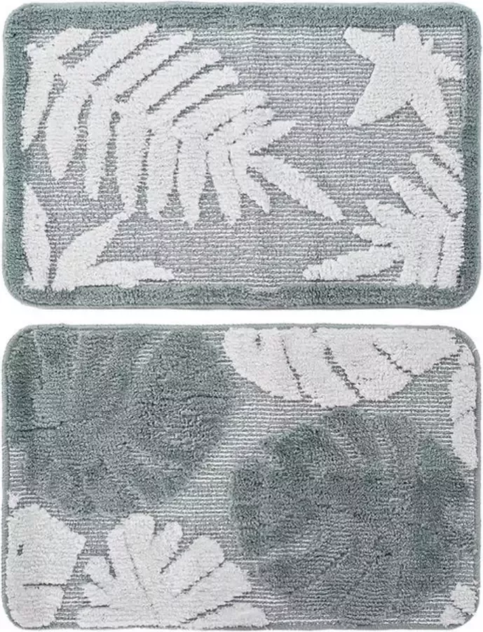 Tapijt DKD Home Decor Wit Groen Polyester Lakens (2 pcs) (70 x 70 x 45 cm)