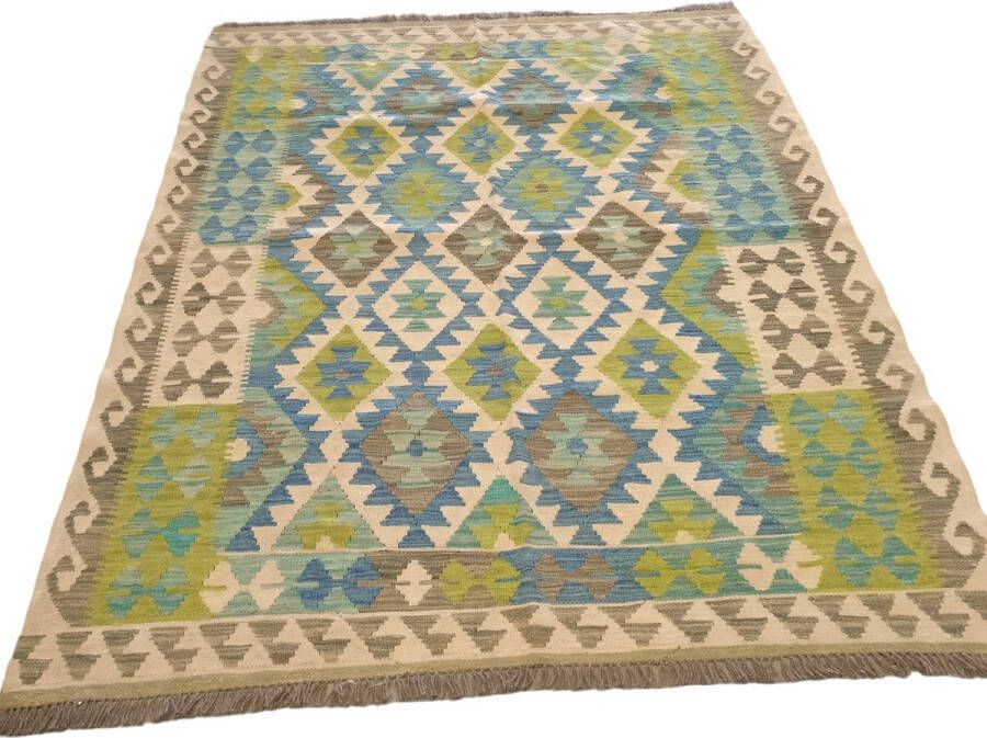 Tapijt Rug Kilim Handgemaakte Kelim Authentiek Cadeau Speciaal Cadeau Uniek Cadeau Speciaal Present Handgemaakt Vloerkleed Afmetingen: 203 cm x 160 cm